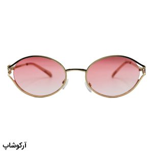 عکس از عینک دید در شب زنانه Miu Miu با فریم شکل بیضی، رنگ طلایی و عدسی صورتی هایلایت مدل 45530