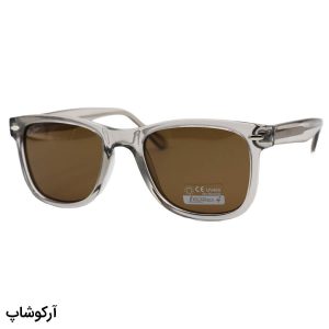 عکس از عینک آفتابی Ray-Ban با فریم طوسی رنگ، شکل ویفرر، دسته سیم‌دار و لنز پلاریزه و قهوه‌ای رنگ مدل 66805