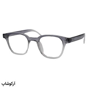 عکس از عینک طبی با فریم مربعی شکل، از جنس کائوچو، رنگ طوسی و لنز بلوکات قابل تعویض 203104