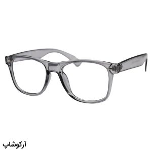 عکس از عینک طبی با فریم شکل ویفرر، از جنس کائوچو، رنگ طوسی و لنز بلوکات قابل تعویض 2182