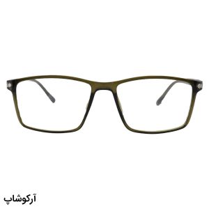 عکس از عینک طبی Persol با فریم مستطیلی شکل، رنگ سبز، از جنس TR و دسته فنردار مدل TR3005