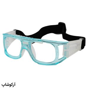 عکس از عینک طبی ورزشی با فریم سبز رنگ و بند مشکی برای فوتبال، والیبال، بسکتبال، فوتسال و هندبال مدل SP0867