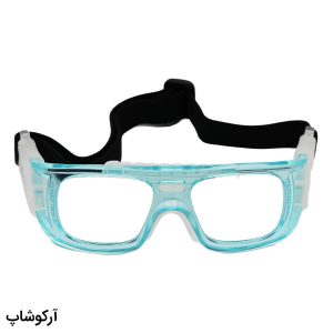 عکس از عینک طبی ورزشی با فریم سبز رنگ و بند مشکی برای فوتبال، والیبال، بسکتبال، فوتسال و هندبال مدل SP0867