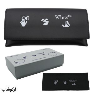 عکس از پک اورجینال عینک برند آف وایت (OFF-WHITE) و با تمام تجهیزات جانبی مدل 992836