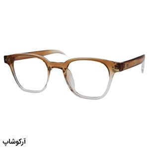 عکس از عینک طبی با فریم مربعی شکل، از جنس کائوچو، رنگ نارنجی و لنز بلوکات قابل تعویض 203104