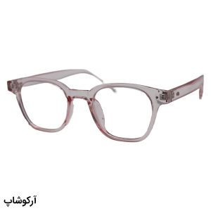 عکس از عینک طبی با فریم مربعی شکل، از جنس کائوچو، رنگ صورتی و لنز بلوکات قابل تعویض 203104