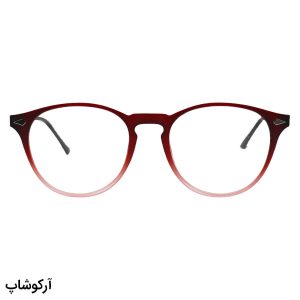 عکس از عینک طبی با فریم کائوچو، رنگ قرمز و مشکی، شکل گرد و تک کاره و پلاریزه PRADA مدل 7702