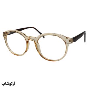 عکس از عینک طبی زنانه Mountain با فریم گرد، رنگ عسلی، دسته رنگ هاوانا، سیم‌دار و لولا فنردار مدل 62004