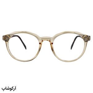 عکس از عینک طبی زنانه Mountain با فریم گرد، رنگ عسلی، دسته رنگ هاوانا، سیم‌دار و لولا فنردار مدل 62004
