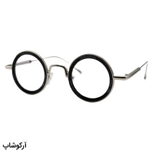 عکس از عینک فانتزی لویی ویتون با فریم گرد، رنگ نقره‌ای، از جنس فلزی و لنز بی‌رنگ و شفاف مدل 25552