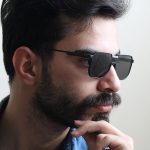 عینک Police با فریم مربعی شکل مدل 33398 بر روی صورت محمدحسین ابراهیم زاده