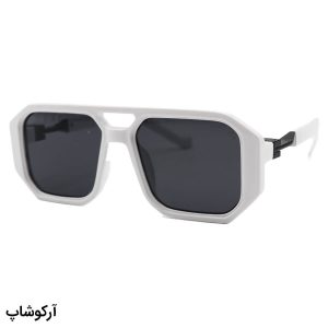 عکس از عینک آفتابی مارک جیکوبز با فریم مربعی شکل، رنگ سفید براق و عدسی دودی تیره مدل 53336