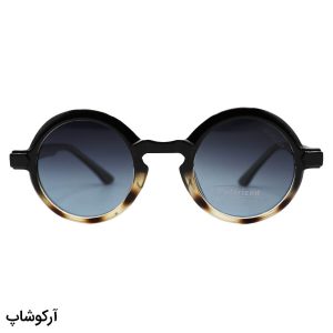 عکس از عینک آفتابی پلاریزه موسکات با فریم گرد، رنگ مشکی و قهوه‌ای، دسته سیم‌دار و لنز دودی هایلایت مدل P1206