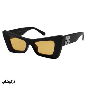 عکس از عینک شب آف وایت با فریم فانتزی و چشم گربه ای، رنگ مشکی و عدسی زرد رنگ مدل XH3336