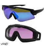 عکس از پک عینک ورزشی و عینک طوفان برند OAKLEY به همراه 4 کاور لنز و تجهیزات جانبی کامل مدل Z87+