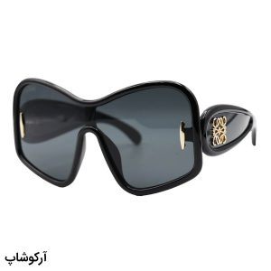 عکس از عینک آفتابی فانتزی LOEWE با فریم رنگ مشکی، اور سایز، دسته پهن و عدسی رنگ دودی مدل 5000