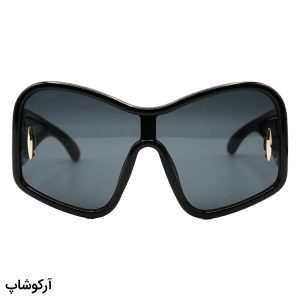 عکس از عینک آفتابی فانتزی LOEWE با فریم رنگ مشکی، اور سایز، دسته پهن و عدسی رنگ دودی مدل 5000
