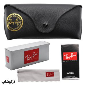عکس از پک اورجینال عینک برند ریبن (Ray-Ban) با رنگ مشکی و تمام تجهیزات مدل 992853
