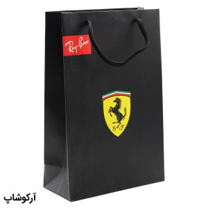 عکس از بگ، پاکت و ساک دستی هدیه عینک برند ریبن (Ray-Ban) و فراری (Ferrari) با رنگ مشکی مدل 992866