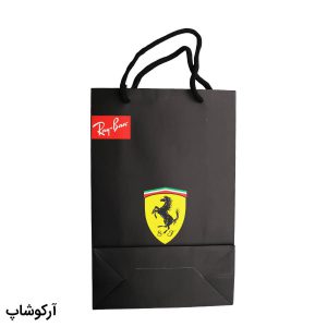 عکس از بگ، پاکت و ساک دستی هدیه عینک برند ریبن (Ray-Ban) و فراری (Ferrari) با رنگ مشکی مدل 992866