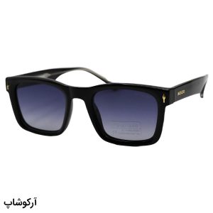 عکس از عینک آفتابی پلاریزه MOSCOT با فریم رنگ مشکی، شکل مستطیلی، دسته سیم‌دار و لنز دودی هایلایت مدل P1213