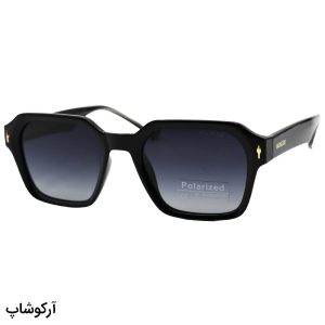 عکس از عینک آفتابی Moscot با فریم مربعی، مشکی رنگ، دسته سیم دار و لنز دودی هایلایت و پلاریزه مدل P1203