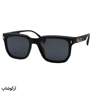 عکس از عینک آفتابی Gucci با فریم مشکی رنگ، شکل مربعی، لنز دودی تیره و پلاریزه و دسته فنردار مدل 7126