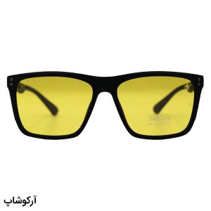 عکس از عینک دید در شب پلاریزه Ray-Ban با فریم رنگ مشکی مات، شکل مربعی و لنز زرد رنگ مدل P5102