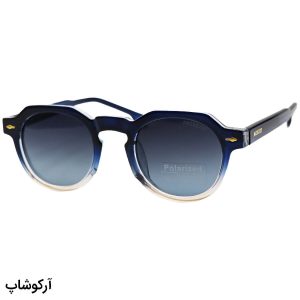 عکس از عینک آفتابی پلاریزه Moscot با فریم گرد، رنگ آبی، دسته سیم‌دار و لنز دودی سایه روشن مدل P1209