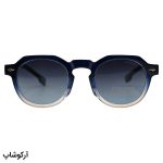 عکس از عینک آفتابی پلاریزه Moscot با فریم گرد، رنگ آبی، دسته سیم‌دار و لنز دودی سایه روشن مدل P1209