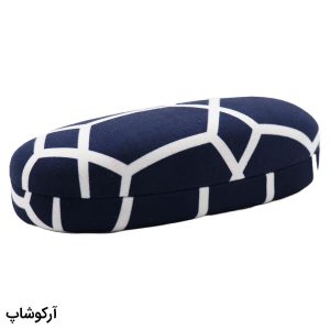 عکس از قاب عینک طرح هارد کیس، از جنس مخملی، بیضی شکل و رنگ سفید و سرمه ای مدل 992871