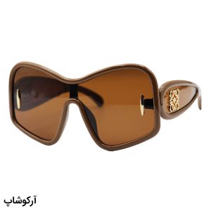 عکس از عینک آفتابی فانتزی LOEWE با فریم رنگ قهوه‌ای، اور سایز، دسته پهن و عدسی رنگ قهوه‌ای مدل 5000