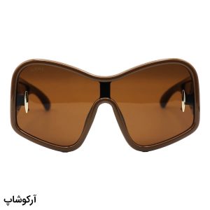 عکس از عینک آفتابی فانتزی LOEWE با فریم رنگ قهوه‌ای، اور سایز، دسته پهن و عدسی رنگ قهوه‌ای مدل 5000