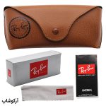 عکس از پک اورجینال عینک برند ریبن (Ray-Ban) با رنگ قهوه ای و تمام تجهیزات مدل 992854