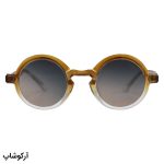 عکس از عینک آفتابی پلاریزه Moscot با فریم گرد، رنگ قهوهای، دسته سیمدار و لنز قهوهای هایلایت مدل P1206