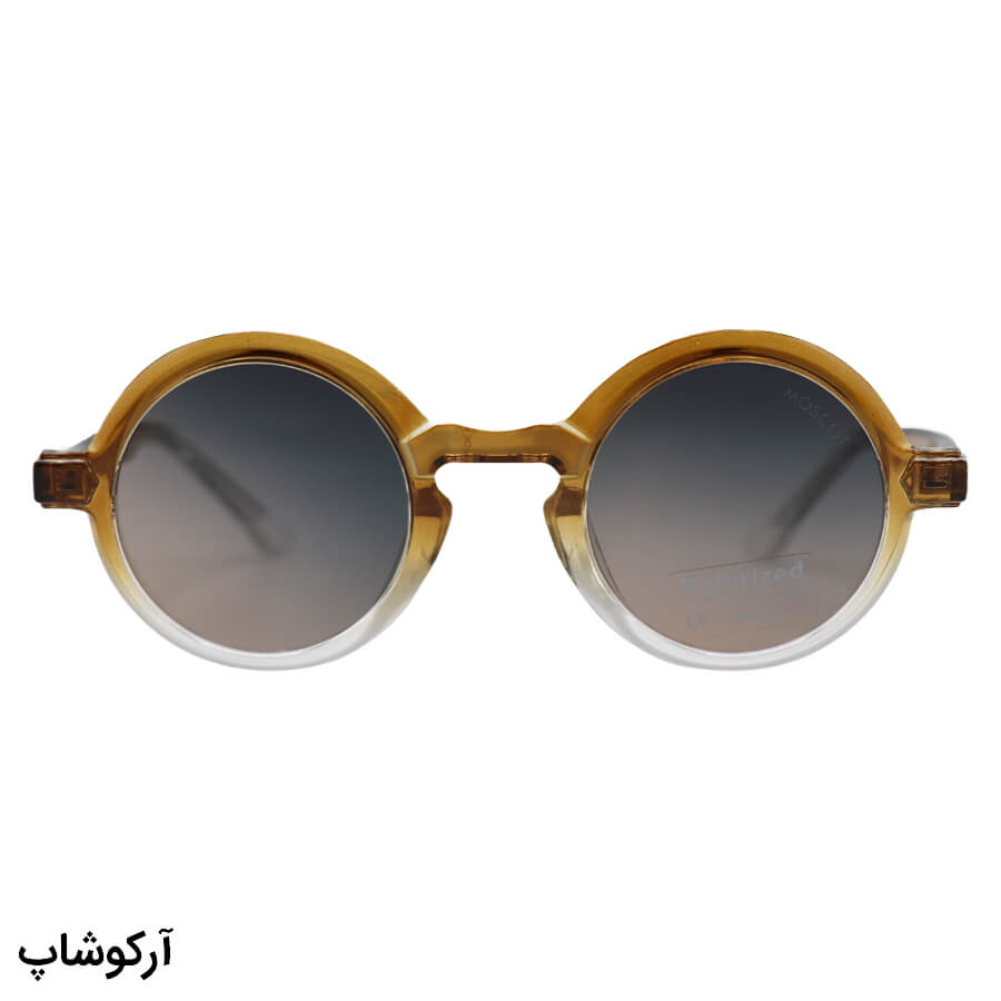 Brown-Round-Frame-And-Brown-Handle-And-Brown-Highlighted-Polorized-Uv-Protection-Lens-Moscot-Sunglasses-Model-P1206-Do-1 عکس از عینک آفتابی پلاریزه moscot با فریم گرد، رنگ قهوهای، دسته سیمدار و لنز قهوهای هایلایت مدل p1206