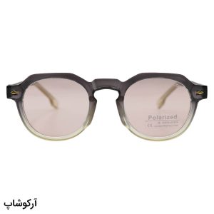 عکس از عینک آفتابی پلاریزه موسکات با فریم گرد، رنگ قهوه‌ای، دسته سیم‌دار و لنز قهوه‌ای روشن مدل P1209