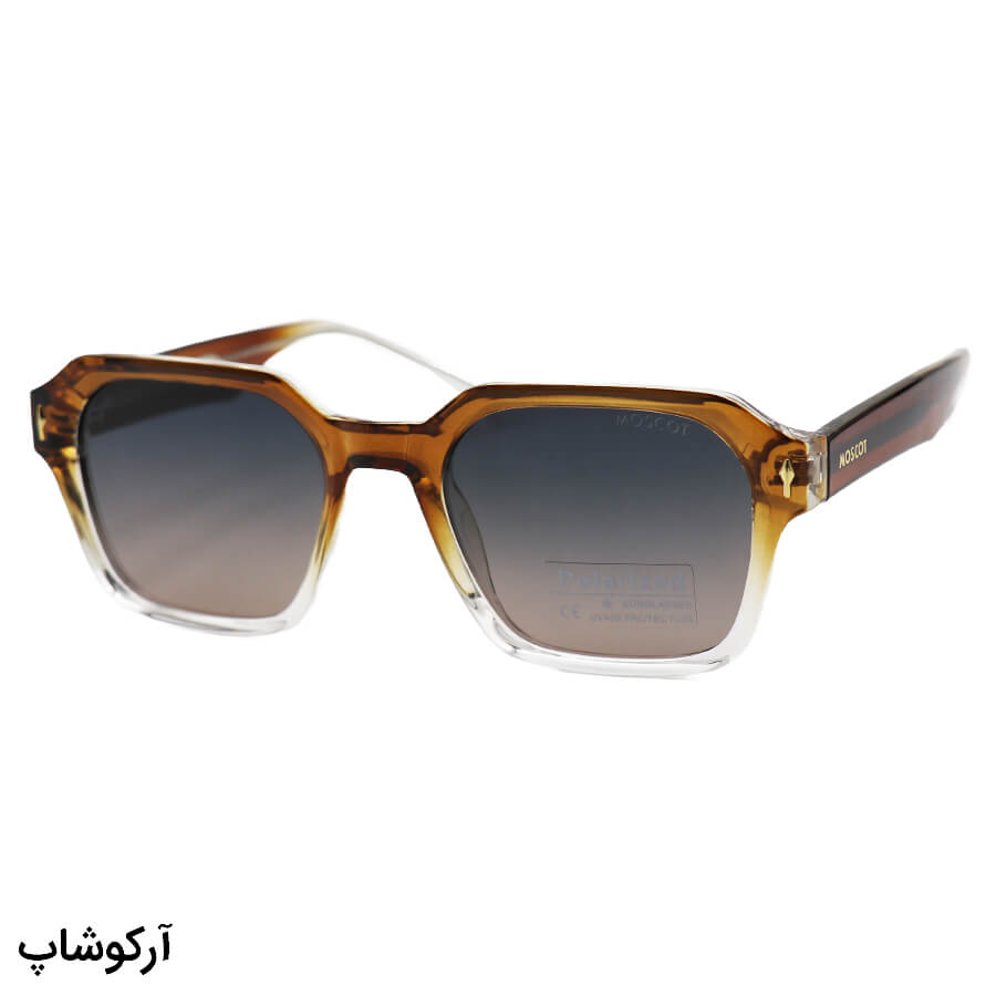 Brown-Square-Frame-And-Brown-Handle-And-Brown-Dark-Highlighted-Polorized-Uv-Protection-Lens-Moscot-Sunglasses-Model-P1203-Br-1 عکس از عینک آفتابی موسکات با فریم مربعی، قهوهای رنگ، دسته سیمدار و لنز دو رنگ هایلایت و پلاریزه مدل p1203