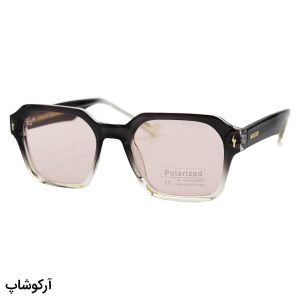 عکس از عینک آفتابی پلاریزه موسکات با فریم مربعی، قهوه‌ای رنگ، دسته سیم دار و لنز قهوه‌ای روشن مدل P1203
