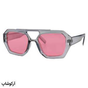 عکس از عینک دید در شب Vehla با فریم رنگ طوسی، شکل چند ضلعی و لنز صورتی رنگ مدل 96300