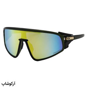 عکس از عینک ورزشی اوکلی با فریم رنگ سبز مات، بیس دار و لنز آینه‌ای و چند رنگ مدل OO9404-0335 126