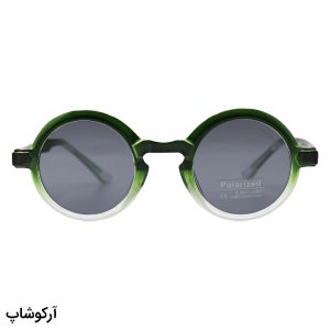عکس از عینک آفتابی پلاریزه Moscot با فریم گرد، رنگ سبز، دسته سیم‌دار و لنز دودی تیره مدل P1206