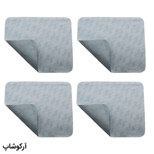 عکس از بسته 4 عددی دستمال عینک از جنس میکروفایبر، رنگ آبی و طرح دار کد 992887-4