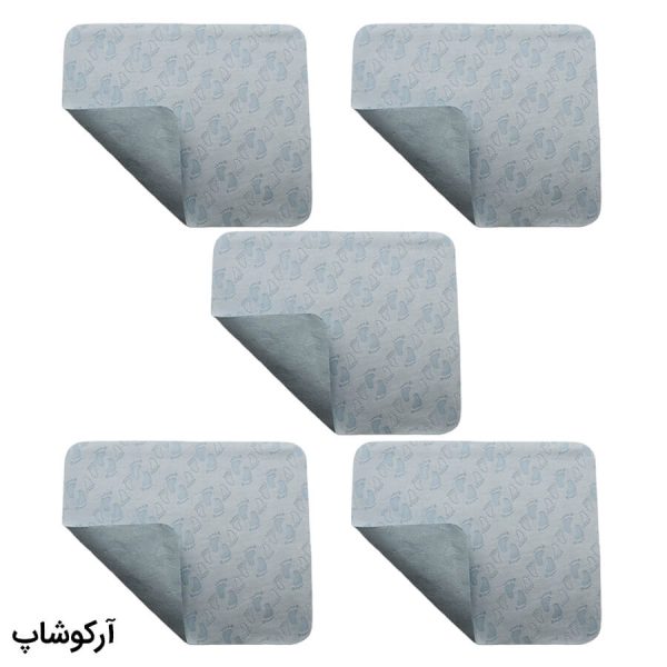 عکس از بسته 5 عددی دستمال عینک از جنس میکروفایبر، رنگ آبی و طرح دار کد 992887-5