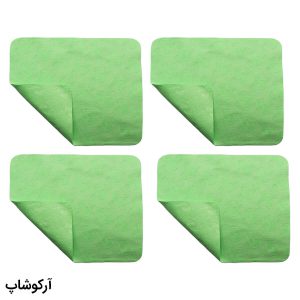 عکس از بسته 4 عددی دستمال عینک از جنس میکروفایبر، رنگ سبز و طرح دار کد 992884-4