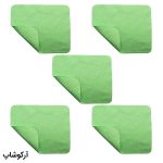 عکس از بسته 5 عددی دستمال عینک از جنس میکروفایبر، رنگ سبز و طرح دار کد 992884