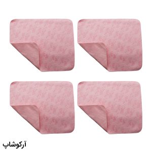 عکس از بسته 4 عددی دستمال عینک از جنس میکروفایبر، رنگ صورتی و طرح دار کد 992885-4