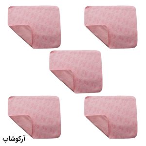 عکس از بسته 5 عددی دستمال عینک از جنس میکروفایبر، رنگ صورتی و طرح دار کد 992885-5