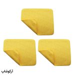عکس از بسته 3 عددی دستمال عینک از جنس میکروفایبر، رنگ زرد و طرح دار کد 992886-3