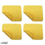 عکس از بسته 4 عددی دستمال عینک از جنس میکروفایبر، رنگ زرد و طرح دار کد 992886-4